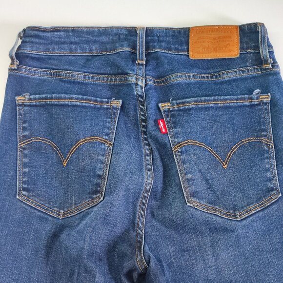 Levi's 721 jeans high-rise skinny stretch dark wash blue women's size 27 - Picture 4 of 14